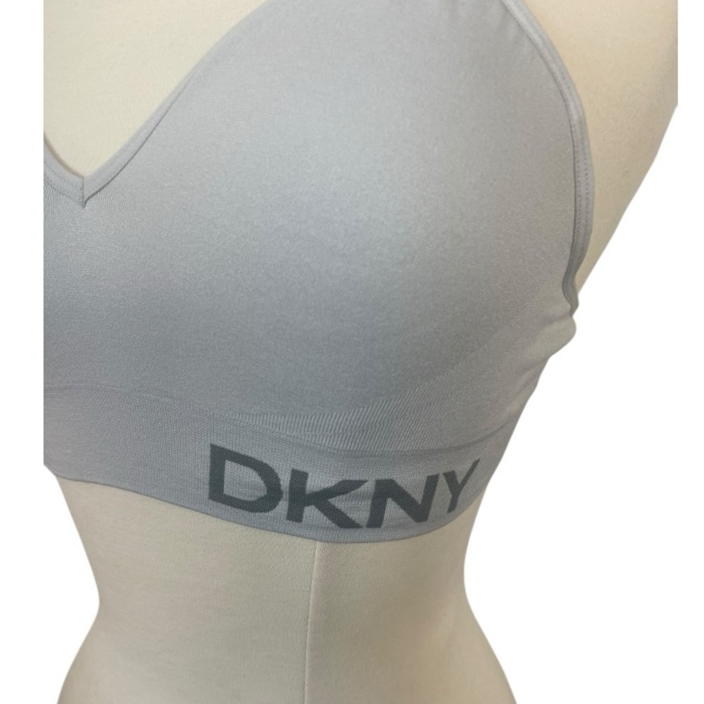DKNY bra  Logo bralette gray Large stretchy adjustable - Picture 6 of 10
